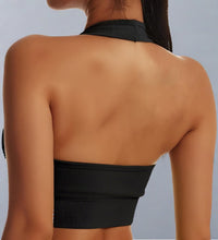 Load image into Gallery viewer, Cropped Halter neck Sports Bra

